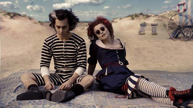  Sweeney and Mrs. Lovett sit together at the beach. 