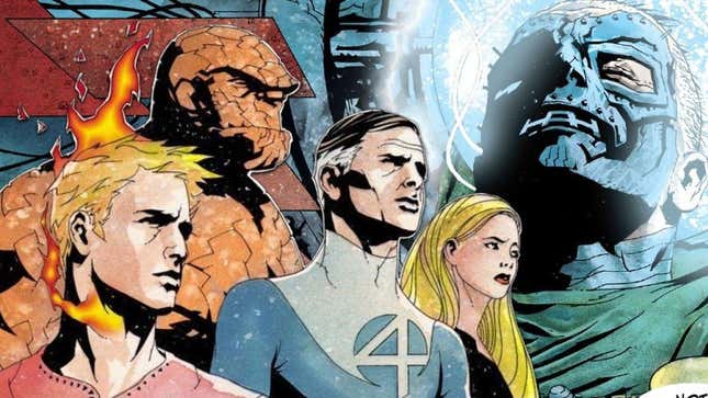 The Fantastic Four and Doom appear in a group shot