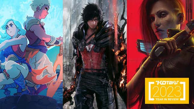 Art shows Sea of Stars, Final Fantasy XVI, and Cyberpunk 2077.