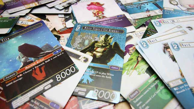 A pile of Final Fantasy Trading Card Game cards