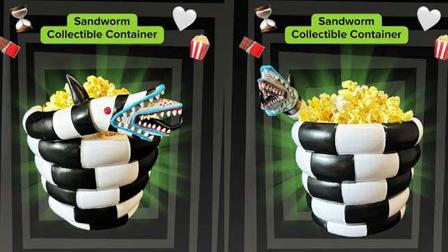 Beetlejuice 2's Sandworm popcorn bucket.