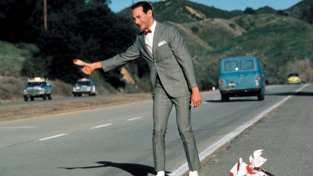 Pee-wee hitchhikes. 